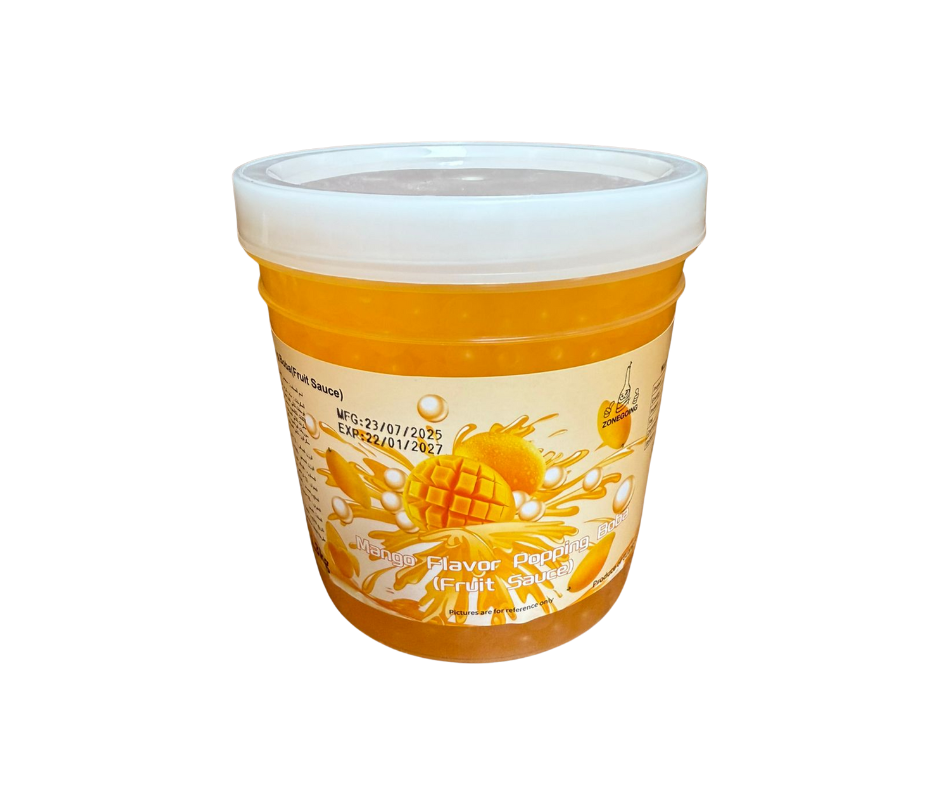 Delicious Mango Popping Boba Pearls made with Real Fruit Sauce 1.3 KG