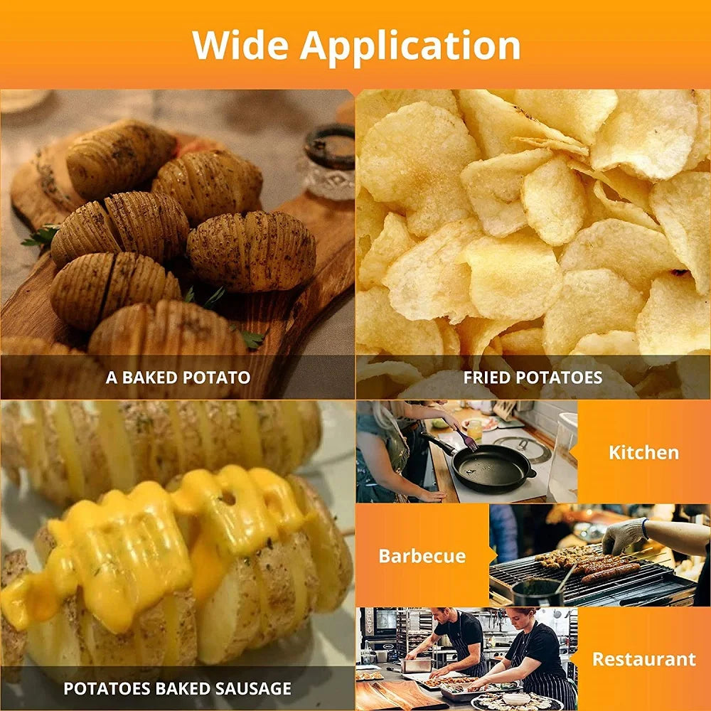 Manual Spiral Potato Slicer 304 Stainless Steel Twisted Potato, Apple Pear, Vegetable Cutter, DIY BBQ Slicer, French Fry Kitchen