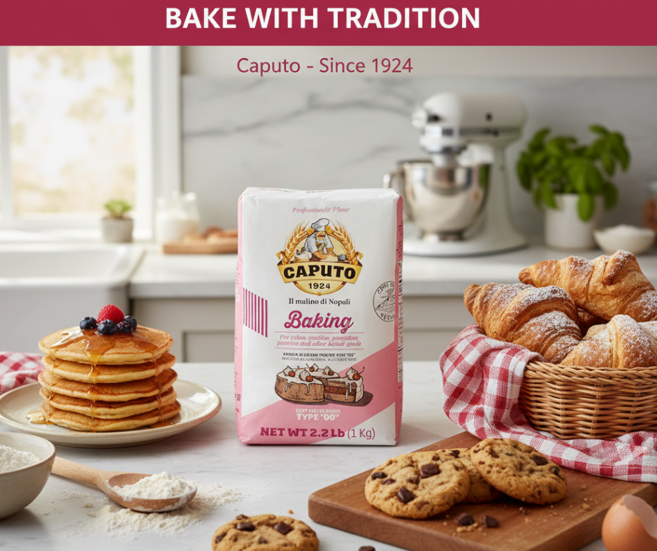 Caputo Baking (Pasticceria Pastry) 00 Flour 2.2 Pound Bag - For Desserts & Shortbreads - From Italy Type 00 Wheat