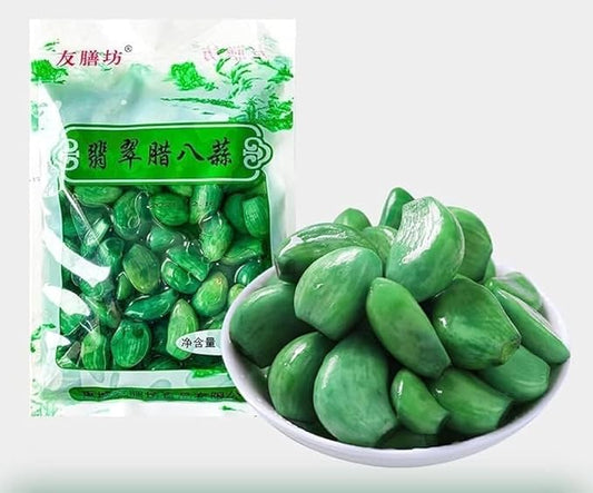 Laba Garlic, Jade Garlic, Fresh Green Garlic, Pickled Vegetable, Pickled with Vinegar, Pickled Garlic,Sweet and Sour Garlic, Hot and Sour Garlic (Large 250g,1 bag)