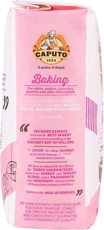 Caputo Baking (Pasticceria Pastry) 00 Flour 2.2 Pound Bag - For Desserts & Shortbreads - From Italy Type 00 Wheat