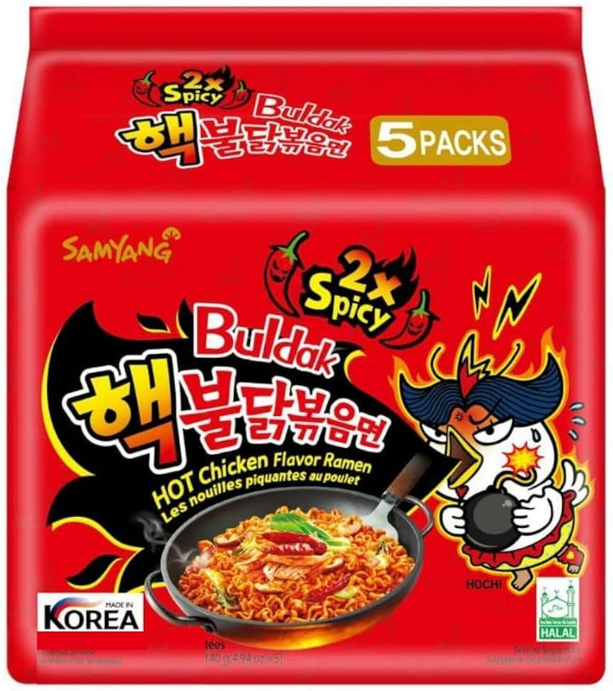 (5 packs)Samyang Hot Chicken Ramen 2x Spicy Noodles 140g