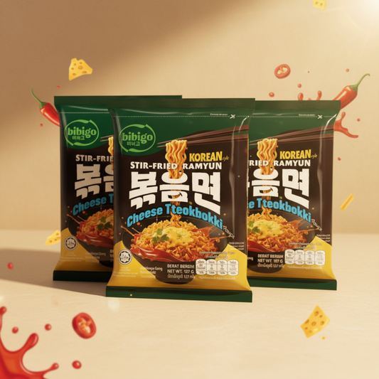 Bebejo Korean Fried Ramyon Tukbuki Cheese Flavor 3 x 127g - 127g