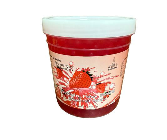 Delicious Strawberry Popping Boba Pearls made with Real Fruit Sauce 1.3 kg