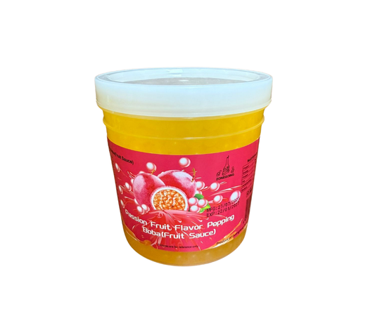 Delicious Passion Fruit Popping Boba Pearls made with Real Fruit Sauce 1.3 K