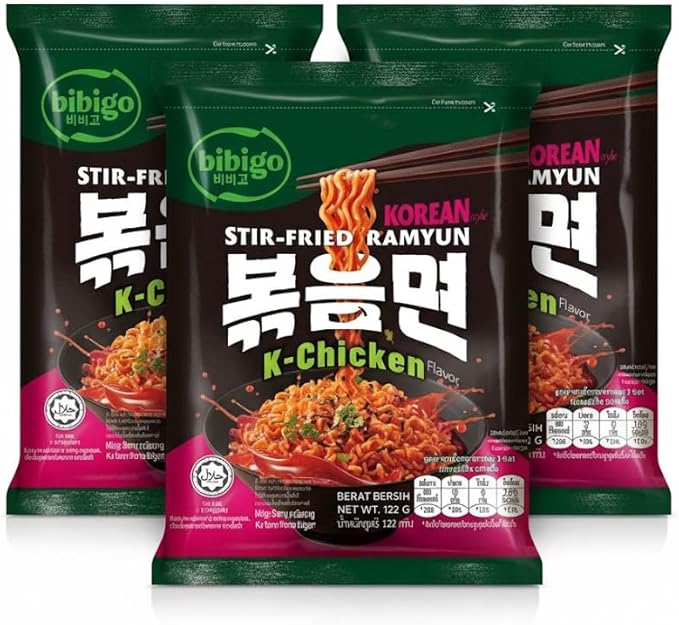 Bebejo Korean Fried Ramyon Kimchi Flavor - 3 x 122g - 122g