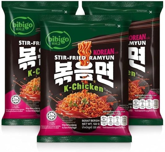Bebejo Korean Fried Ramyon Kimchi Flavor - 3 x 122g - 122g