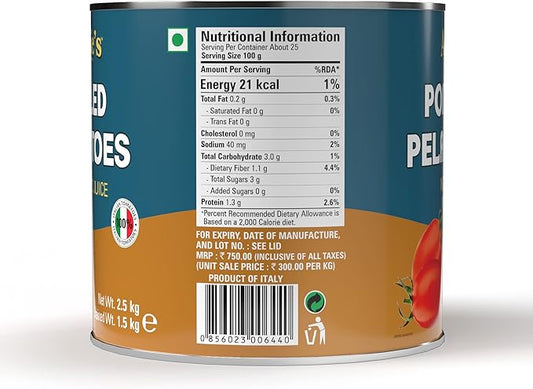 Abbie's Peeled Tomatoes (2.5 Kg Pack of 1)