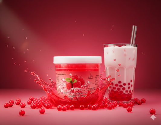Delicious Raspberry Popping Boba Pearls made with Real Fruit Sauce 1.3 KG
