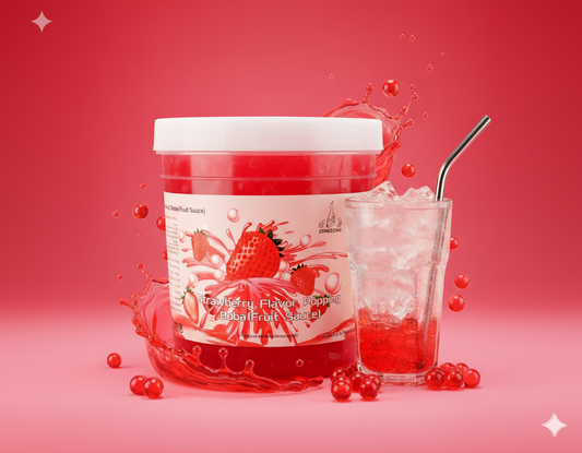 Delicious Strawberry Popping Boba Pearls made with Real Fruit Sauce 1.3 kg