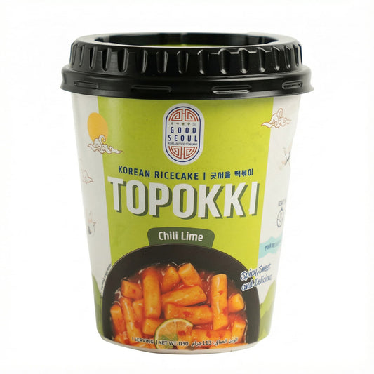 نودلز توبوكي كوري من جود سيول – كيك أرز بنكهة الفلفل الحار والليمون (كوب جاهز)

