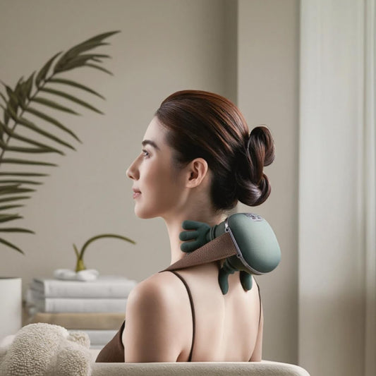 ZoserX - Bionic Heated Massager, Wireless Portable Shiatsu Neck and Back Massager, Electric Deep Tissue 4D Kneading Massage, Simulated Human Hand Design for Pain Relief and Muscle Relax