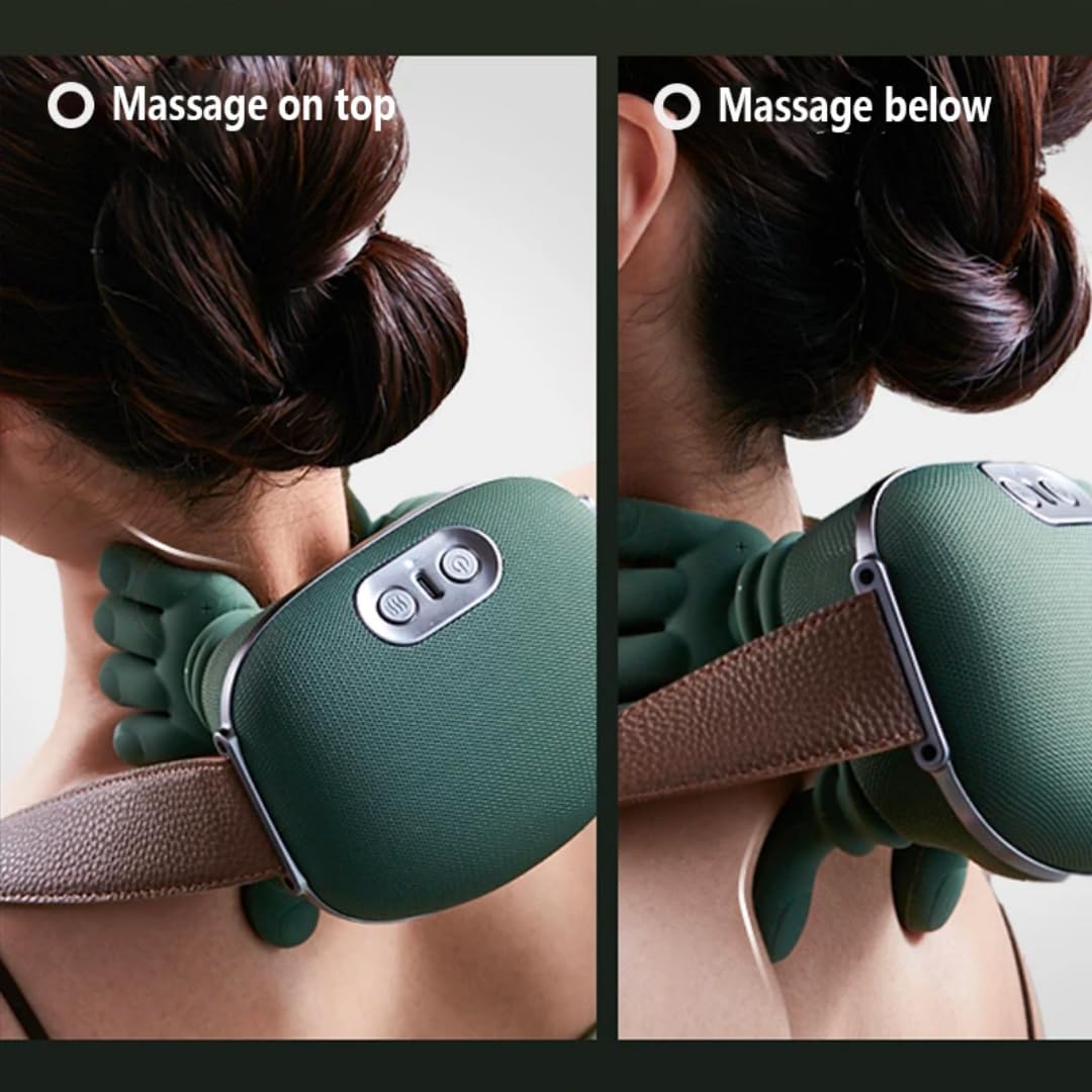 ZoserX - Bionic Heated Massager, Wireless Portable Shiatsu Neck and Back Massager, Electric Deep Tissue 4D Kneading Massage, Simulated Human Hand Design for Pain Relief and Muscle Relax