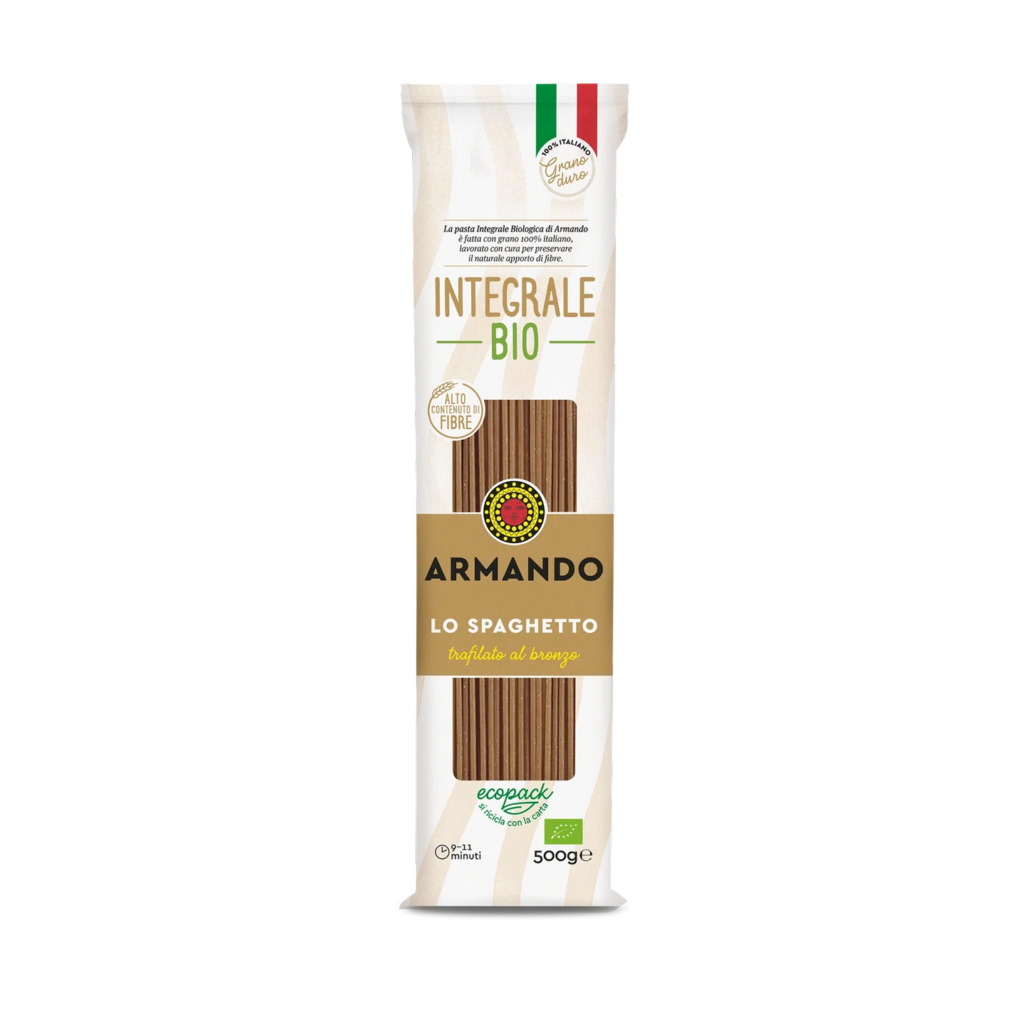 SPAGHETTO INTEGRALE BIO - ORGANIC WHOLE WHEAT - 500gm