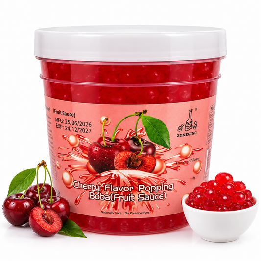 Delicious Cherry Popping Boba Pearls made with Real Fruit Sauce 1.3 KG
