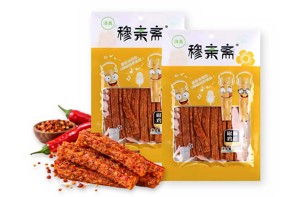 Latiao Sichuan Pepper Chicken Flavor Gluten Strips - 100 gm