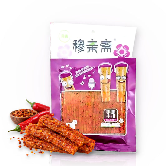Latiao Grilled Steak Flavor Spicy Gluten Strips - 100 gm