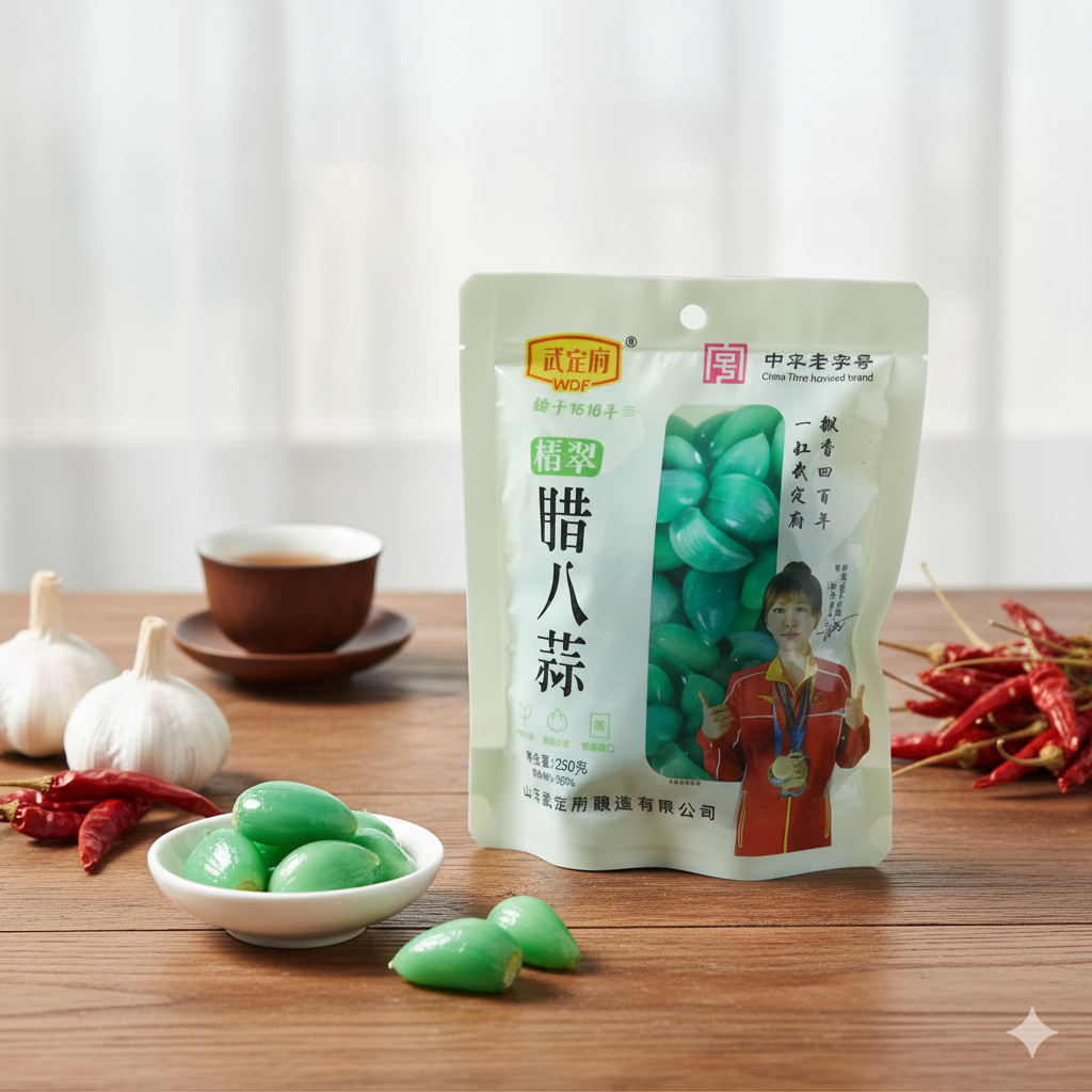 Authentic Emerald Laba Garlic - 250g - Traditional Chinese Laba Garlic - WDF Brand Since 1618