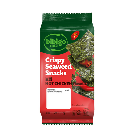 Bibigo Crispy Seaweed Snacks Hot Chicken Flavor - 5 gm