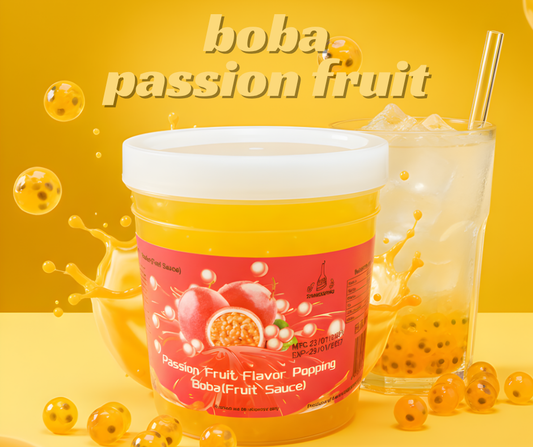 Delicious Passion Fruit Popping Boba Pearls made with Real Fruit Sauce 1.3 K