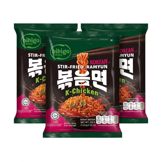 3 Bebejo Korean Fried Ramyon chicken Flavor - 3 x 122g